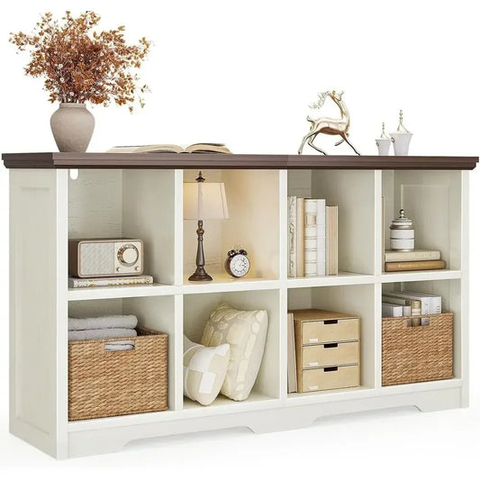 OiGo 8 Cube Organizer Bookcase With Open Shelves And Storage