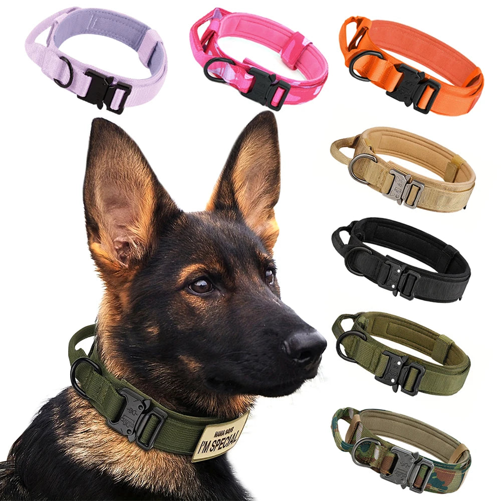 Adjustable Dog Training Collar Tactical Leash Set With Control Handle