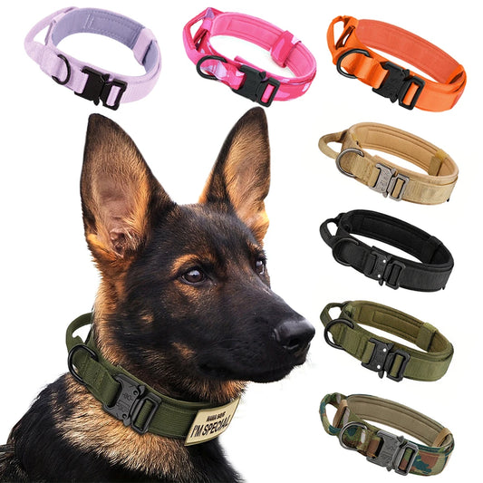 Adjustable Dog Training Collar Tactical Leash Set With Control Handle