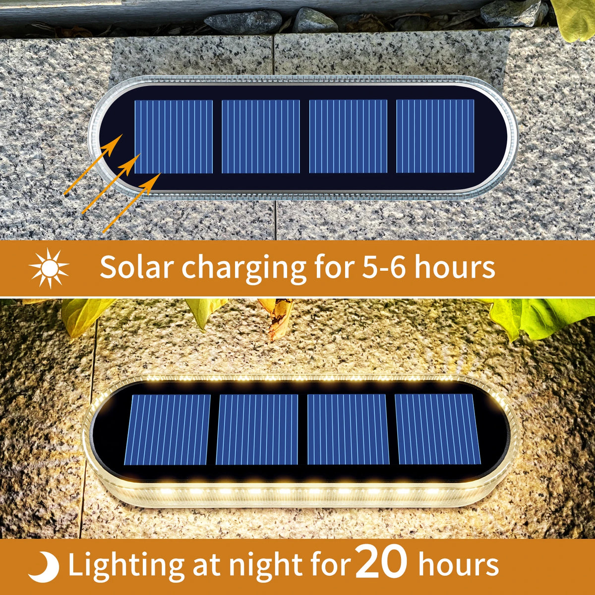 Solar Deck Lights 4 Pack IP68 Waterproof Automatic Garden Path