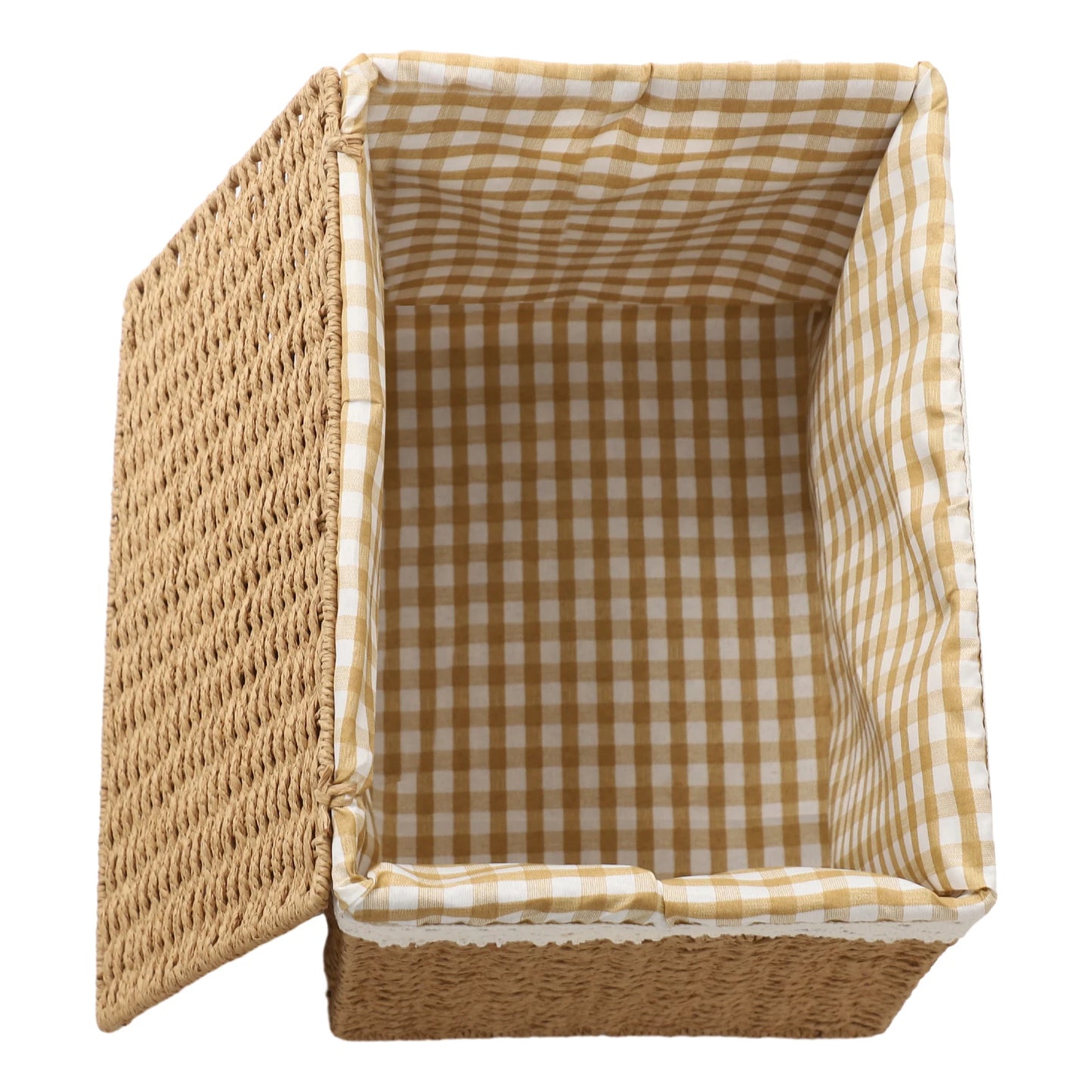 Bymaocar Woven Storage Baskets Set With Lids Sundries Organizer
