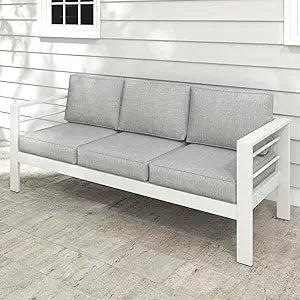 Outdoor Aluminum Patio Sofa Three Seat All Weather