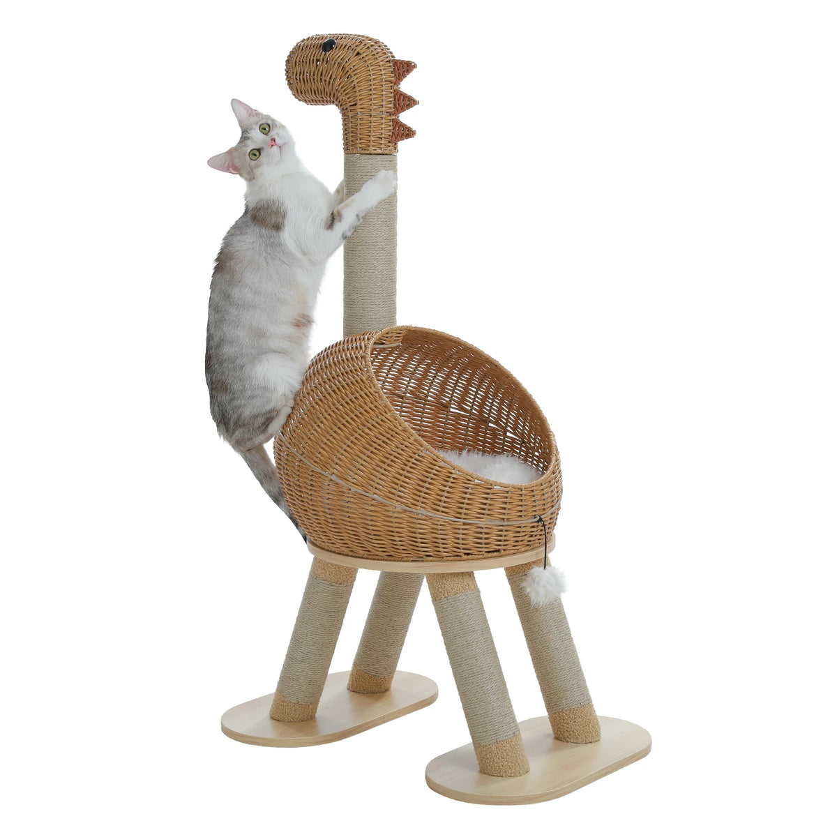 PAWZ Road Dinosaur Cat Tree Tower With Sisal Scratcher
