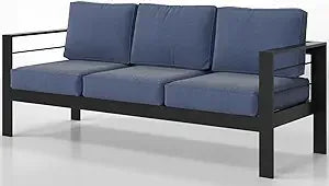 Outdoor Aluminum Patio Sofa Three Seat All Weather