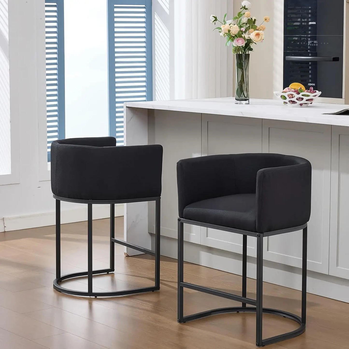 Guangbai Counter Height Bar Stools Set of 2 with Backrest