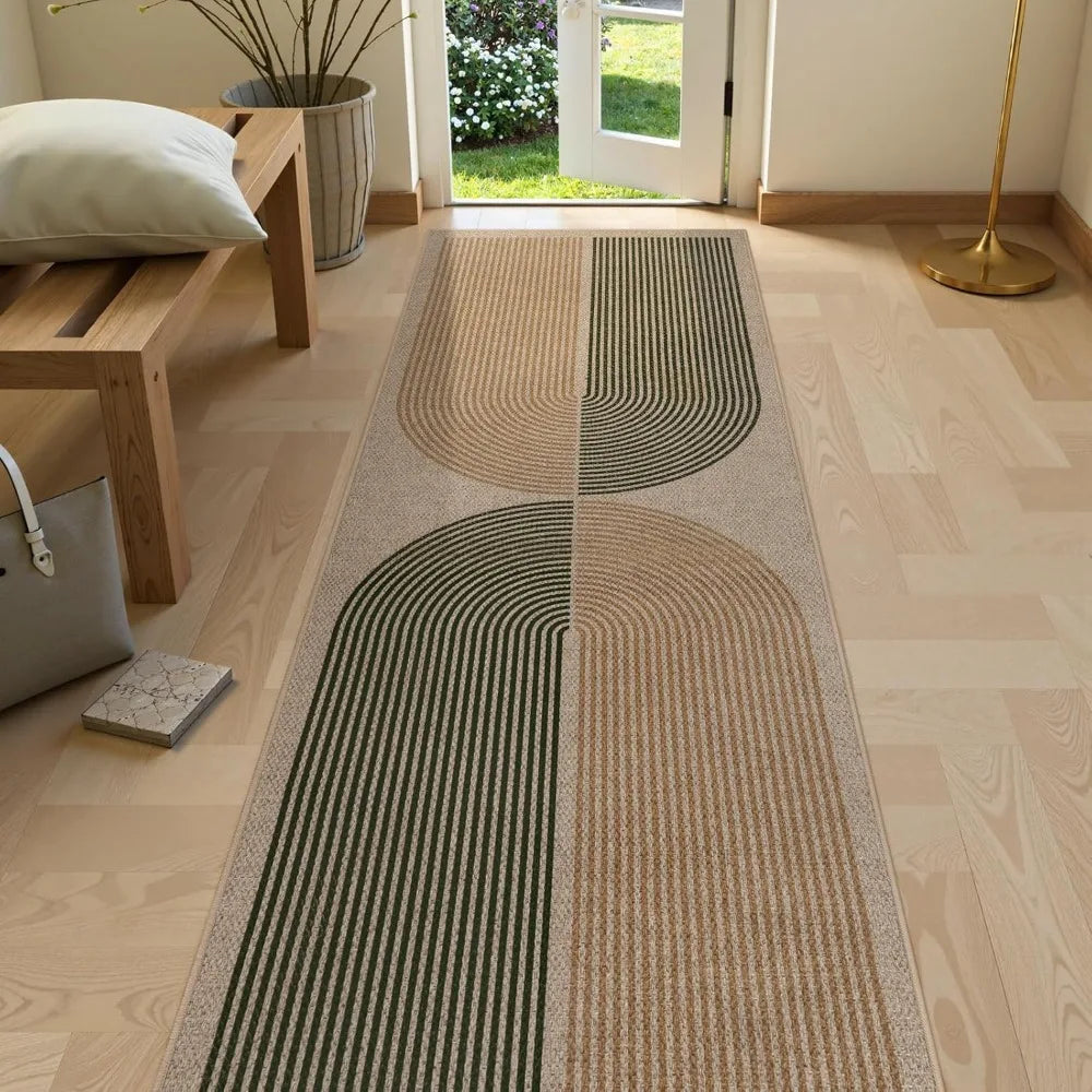 Modern Jute Rug Hallway Runner Non Slip Indoor Outdoor Washable