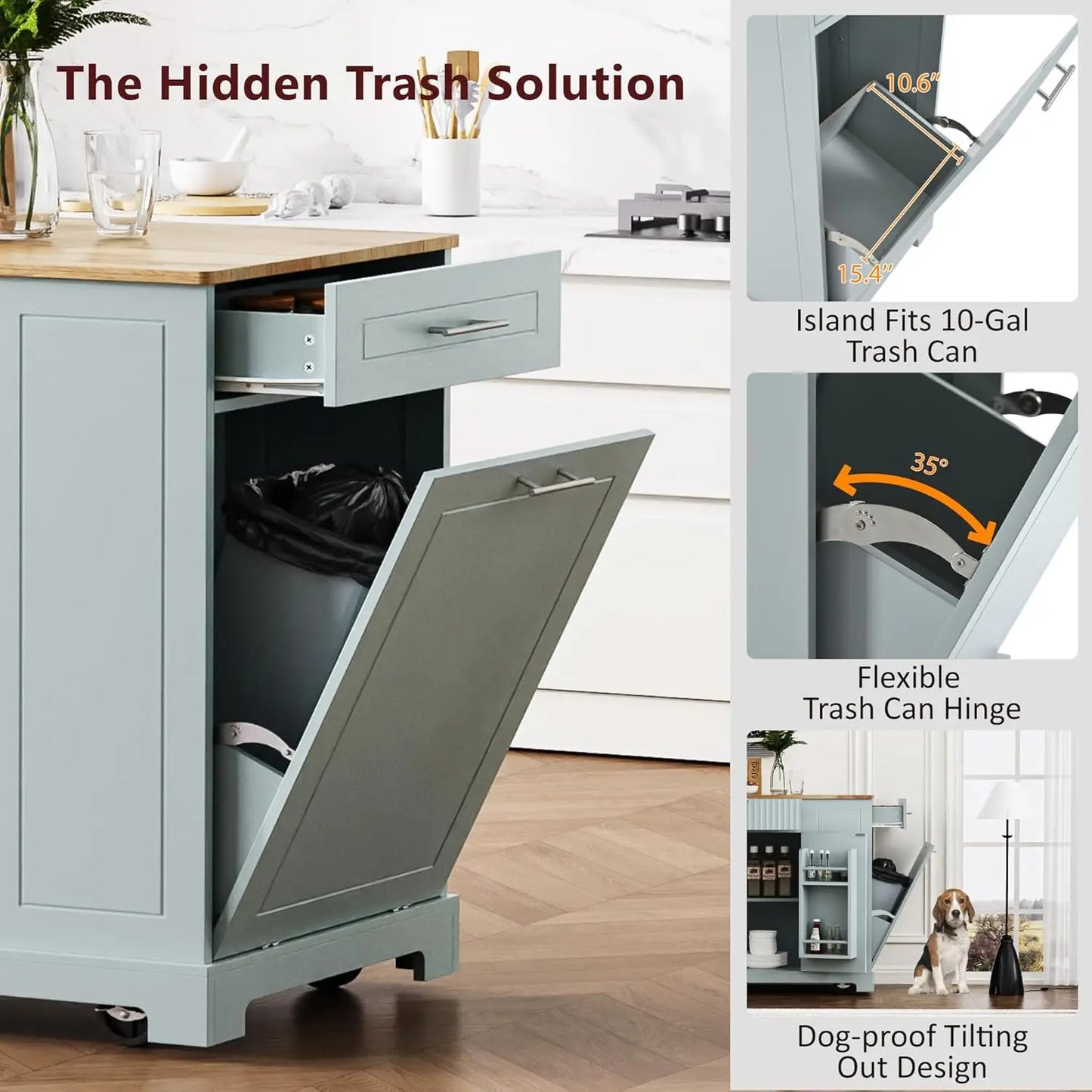 Rolling Kitchen Island With Power Outlet And Drop Leaf