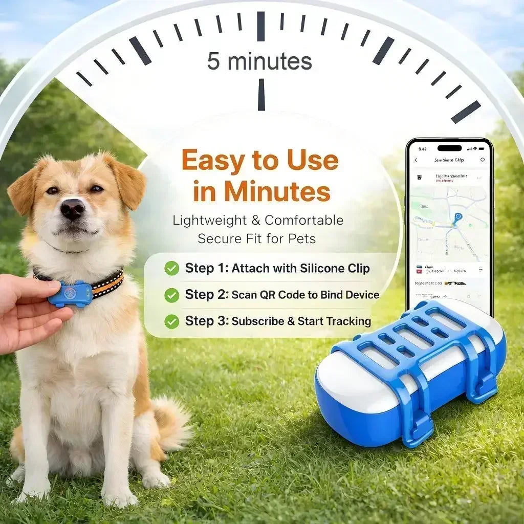 GPS Pet Tracker 4G Real-Time Location for Dogs and Cats