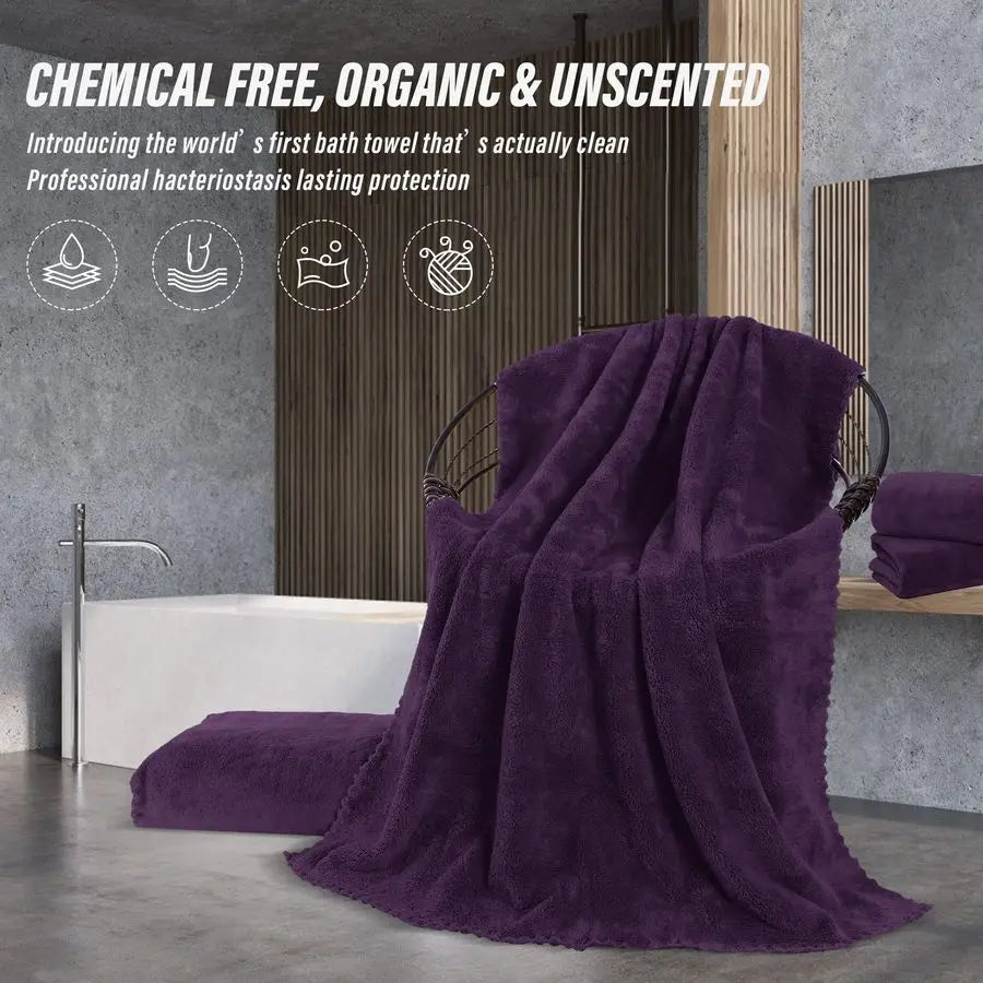 Premium Microfiber Bath Towel Set Quick Dry Absorbent 6 Pack