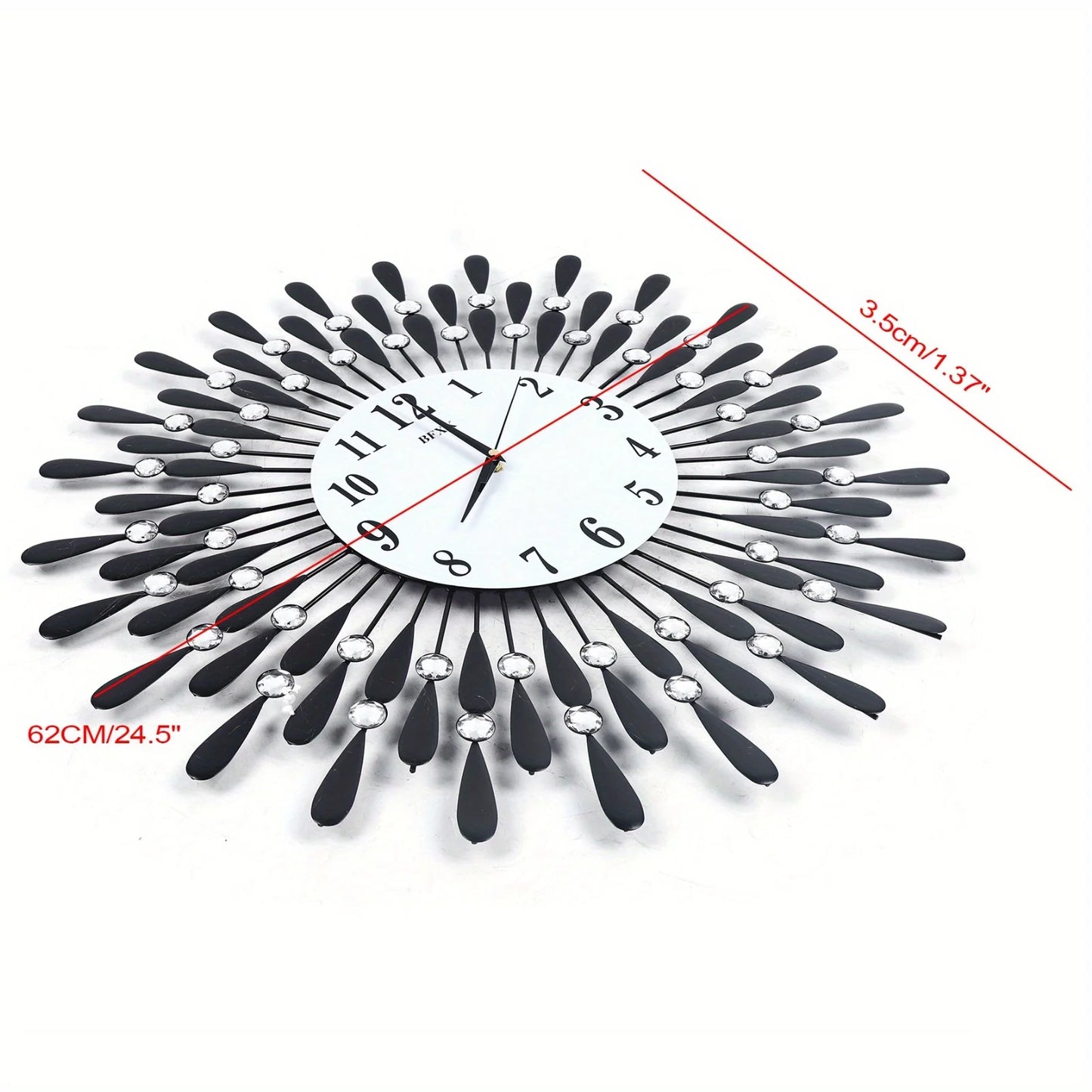 Feather Wall Clock With Smooth Quartz Movement For Indoor Decor