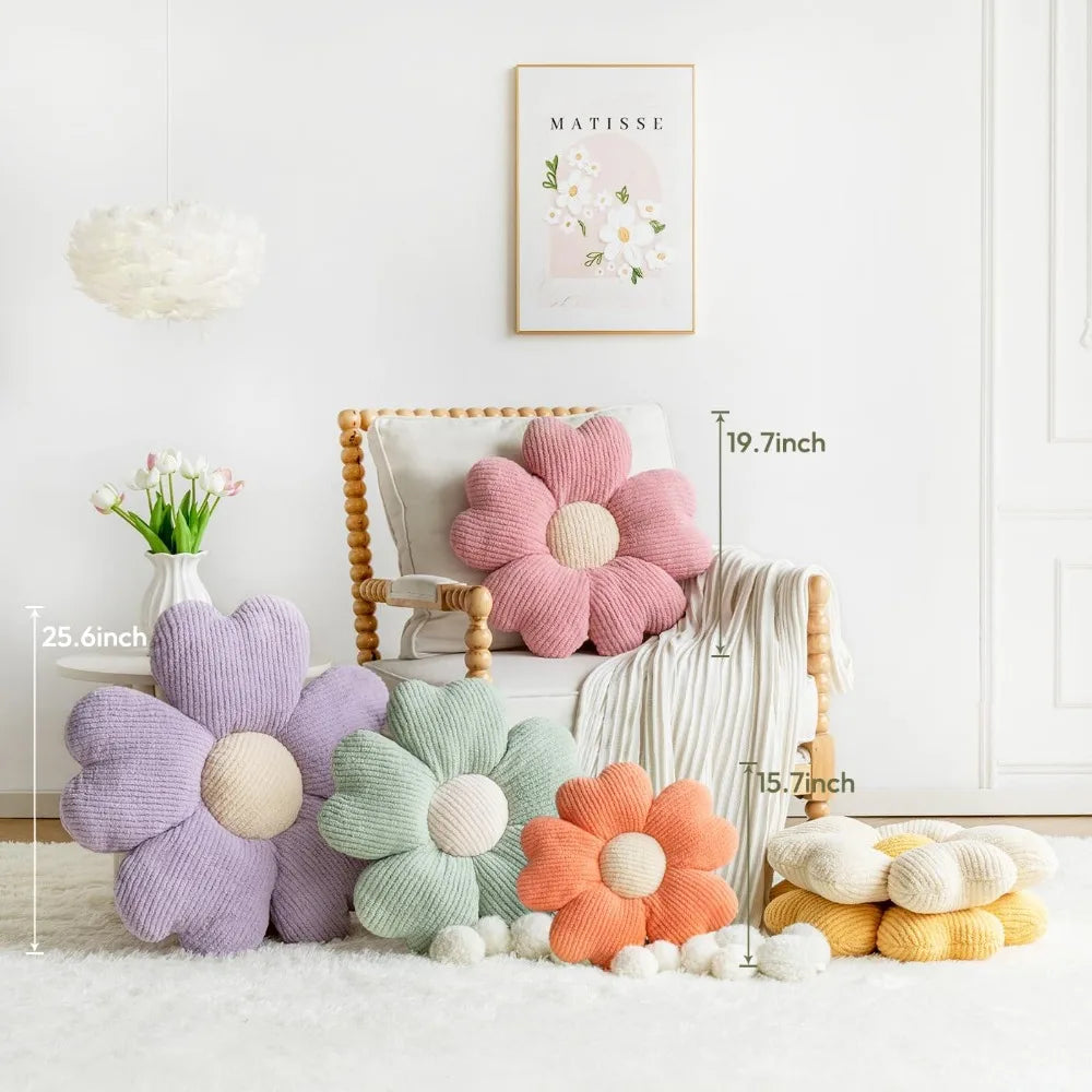 Daisy Flower Pillow Decorative Throw Cushion For Bed And Sofa