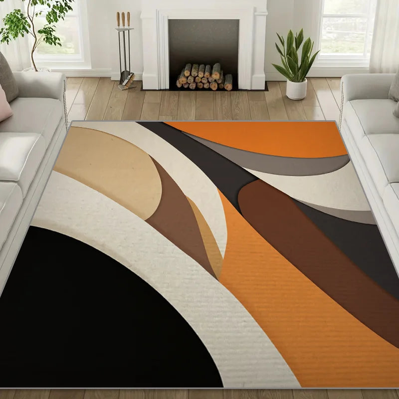 VIKAMA Modern Geometric Rug For Living Room Anti Slip Mat