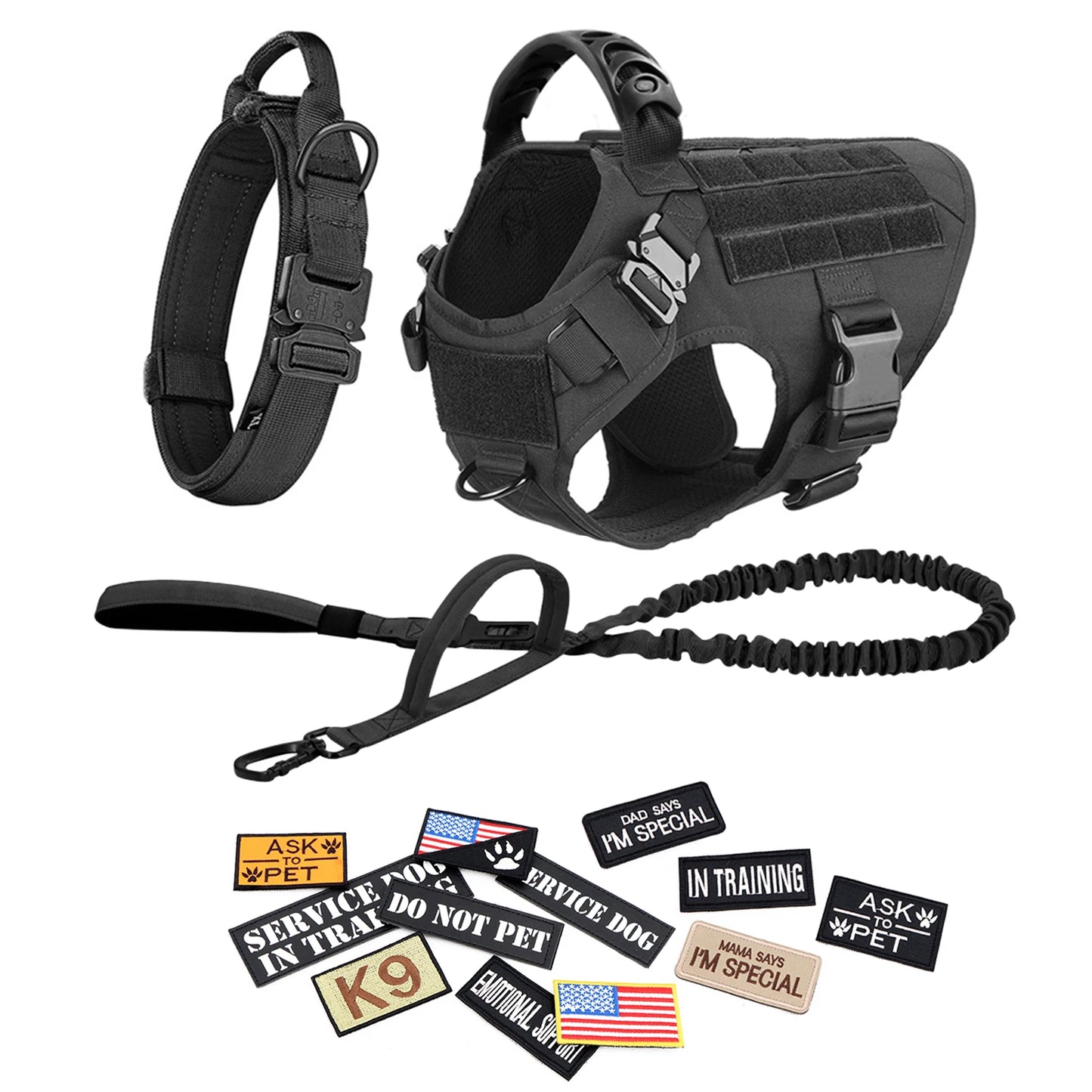 PETRAVELCN Tactical Dog Harness Vest Patches Set For Dogs