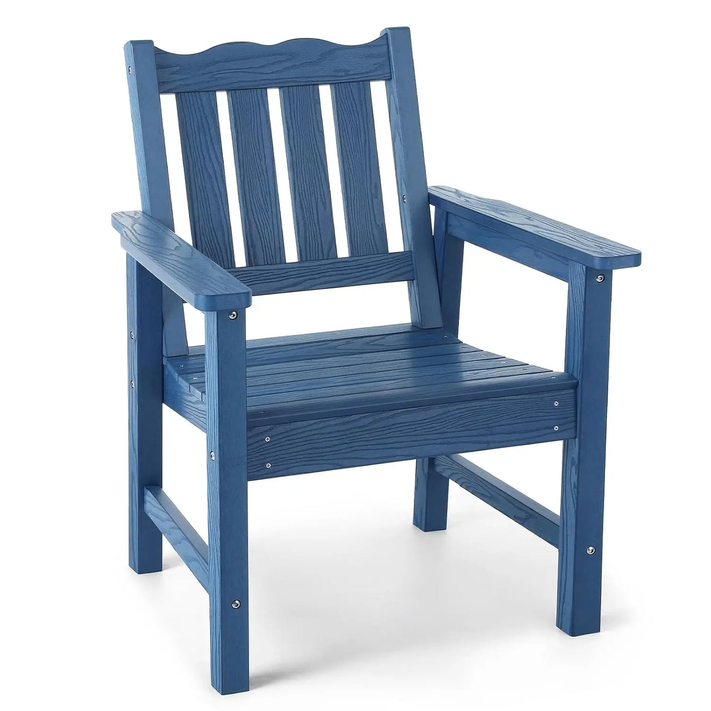 All-Weather Outdoor Patio Dining Chair With Curved Backrest, 400 Lbs Support