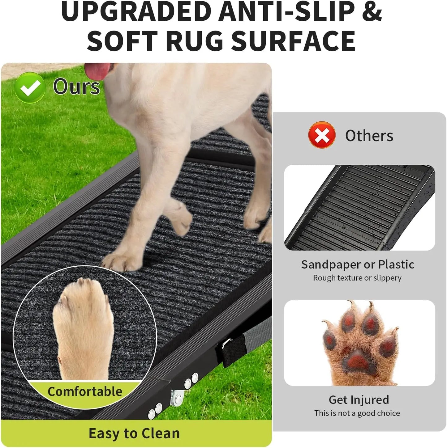 TWISTER.CK Dog Ramp For Cars Quad Fold Non Slip Portable