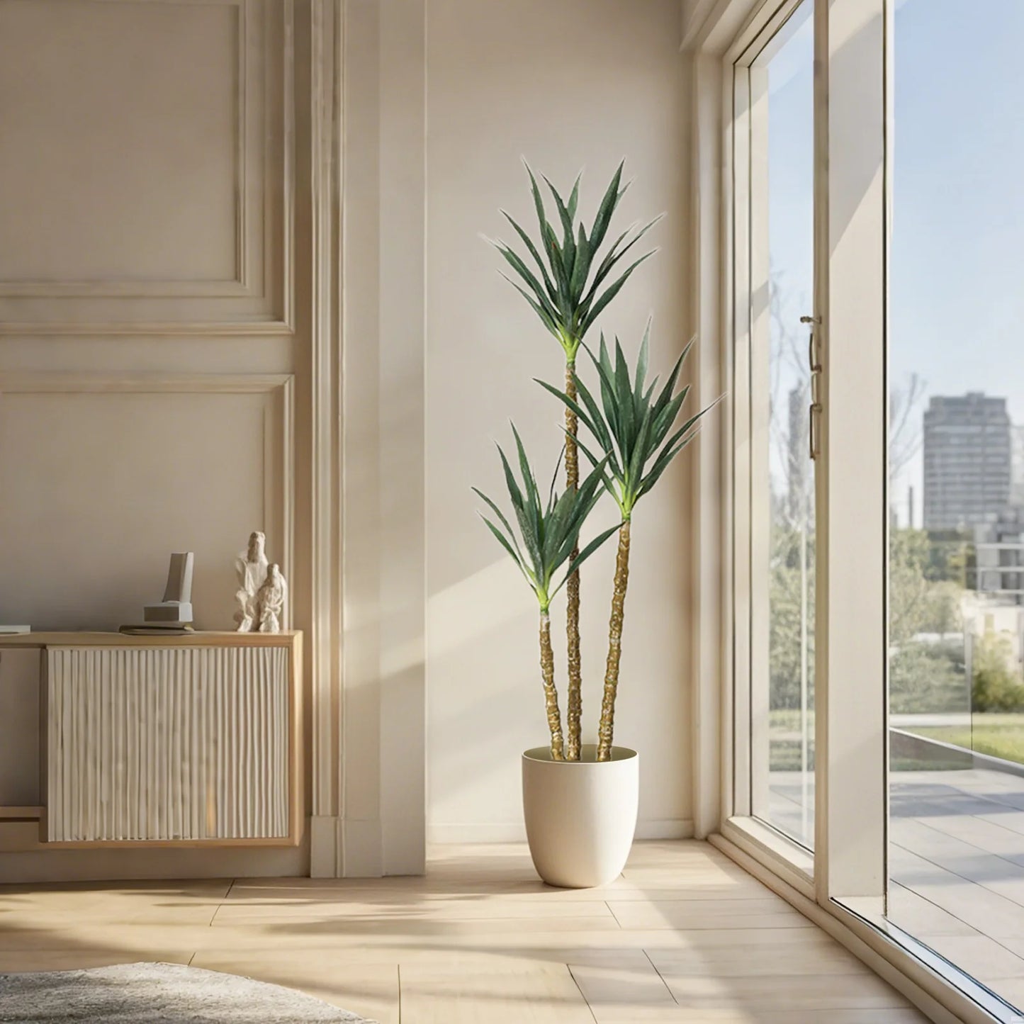 TWISTER.CK Artificial Agave Plant With 3 Stems For Indoor Decor