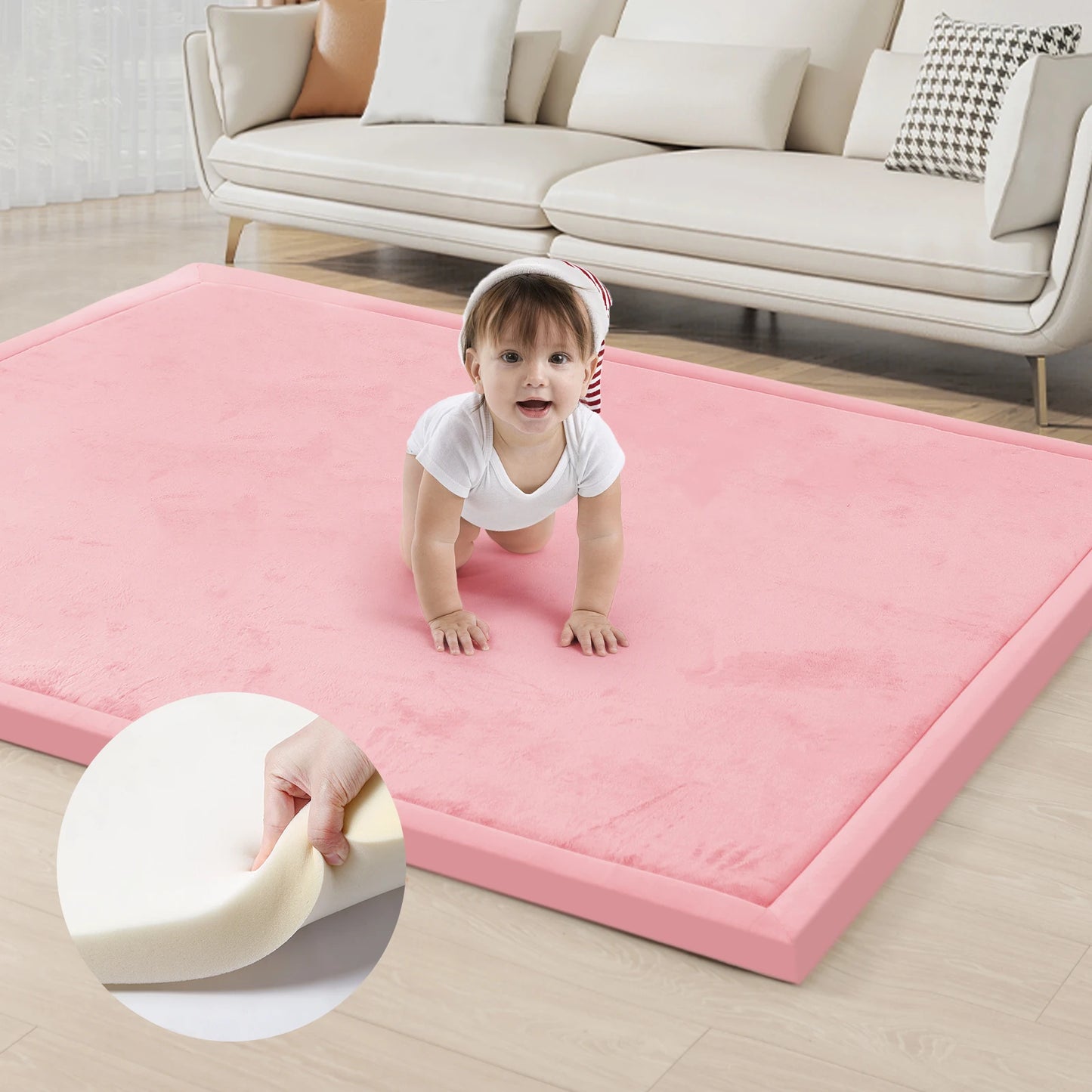 PaPaMat Memory Foam Carpet For Playpen Non Slip Suede Backing