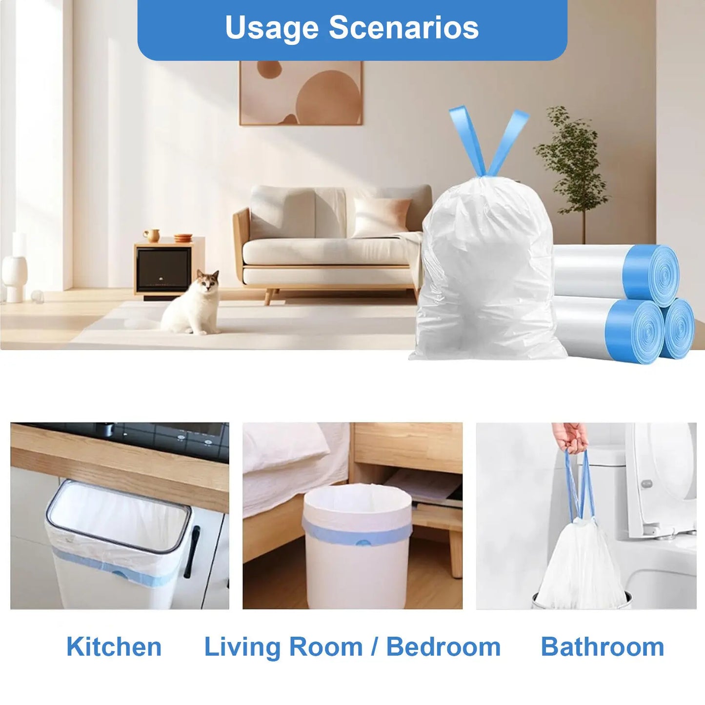 DOEL Self-Cleaning Cat Litter Box Liners and Trash Bags