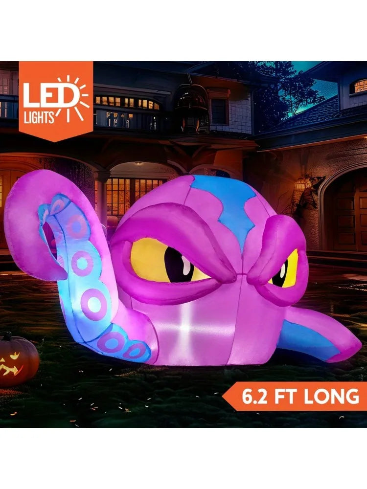 Halloween Inflatable Octopus Head Window Decor For Outdoor Display