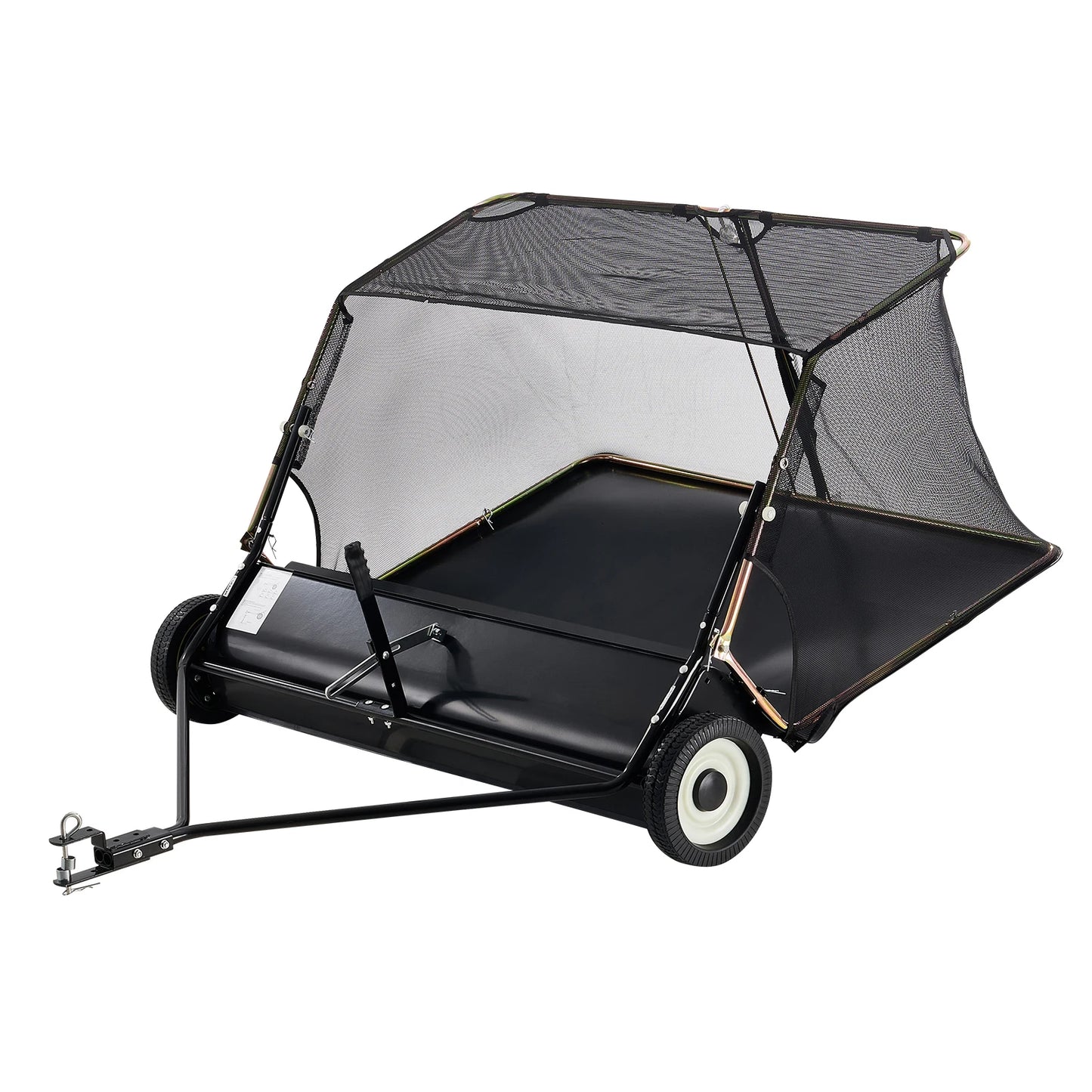 SucceBuy Heavy Duty Lawn Sweeper Tow Behind Leaf Debris Collector