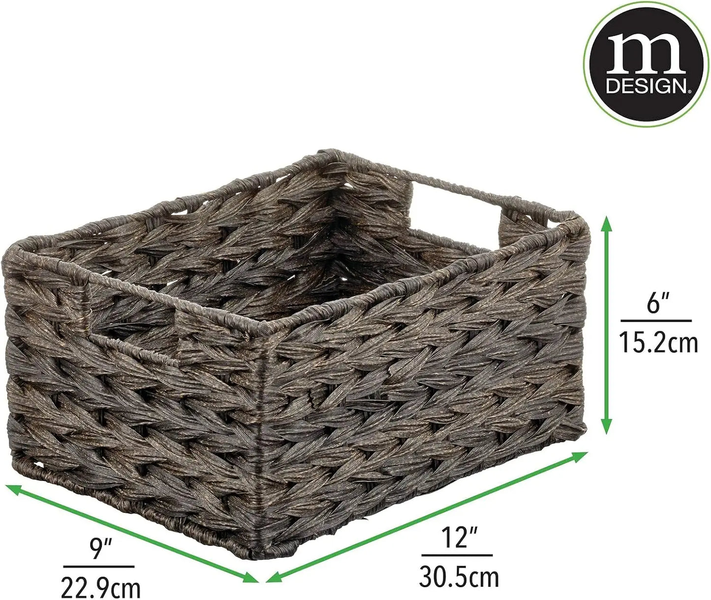 Woven Farmhouse Kitchen Pantry Organizer Basket for Cabinets and Shelves