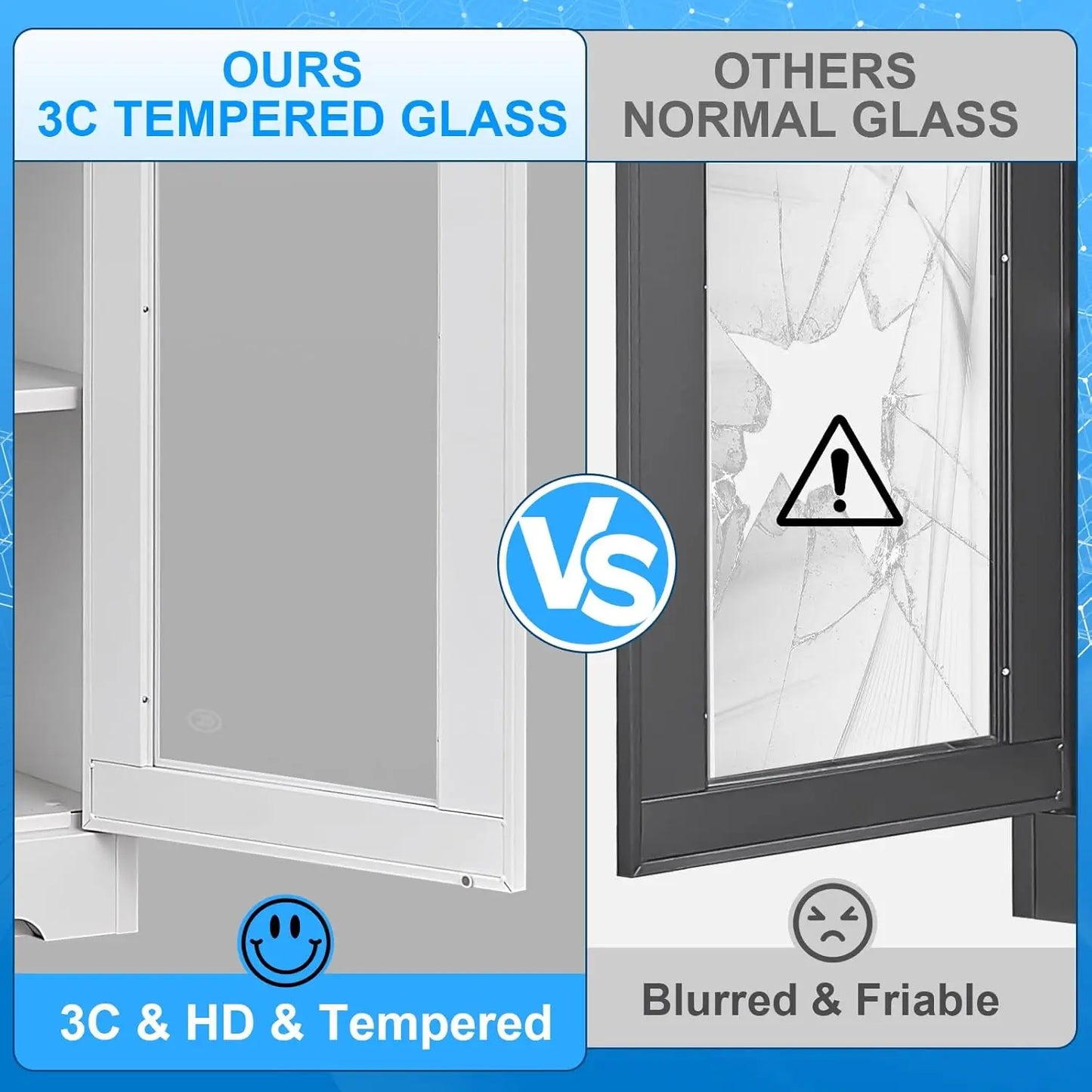 Glass Door Display Cabinet Curio Cabinet With Lock