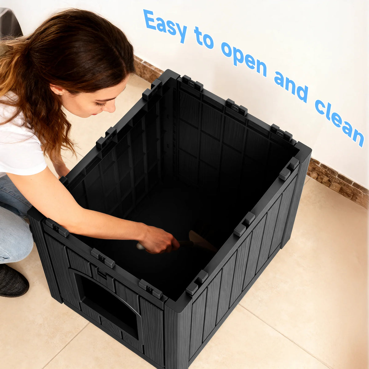 Waterproof Resin Pet Kennel And End Table For Multiple Pets