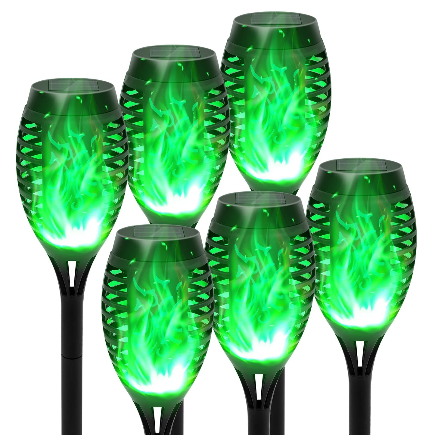 12 LED Solar Flame Torch Lights Outdoor Garden Decoration Waterproof