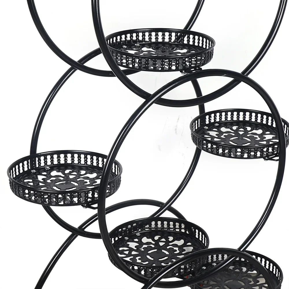 Metal Plant Stand Rack With Rolling Wheels For Indoor And Outdoor Use