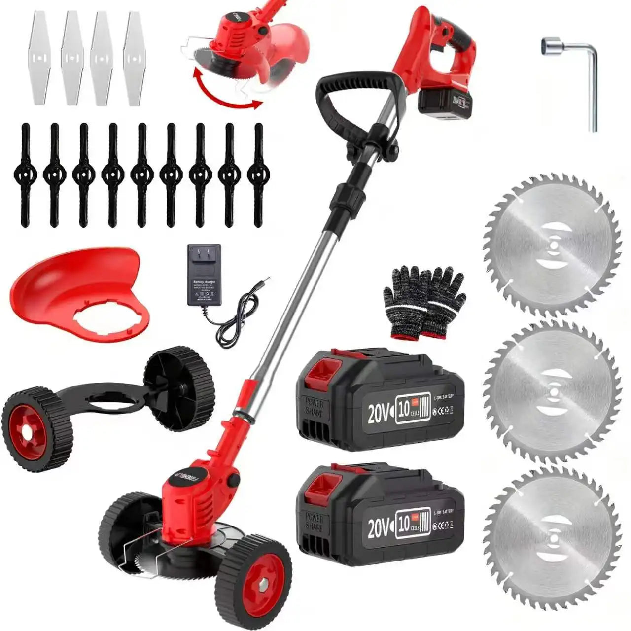 Firehelp 3 In 1 Trimmer Edging Machine With Adjustable Height Rotating Head