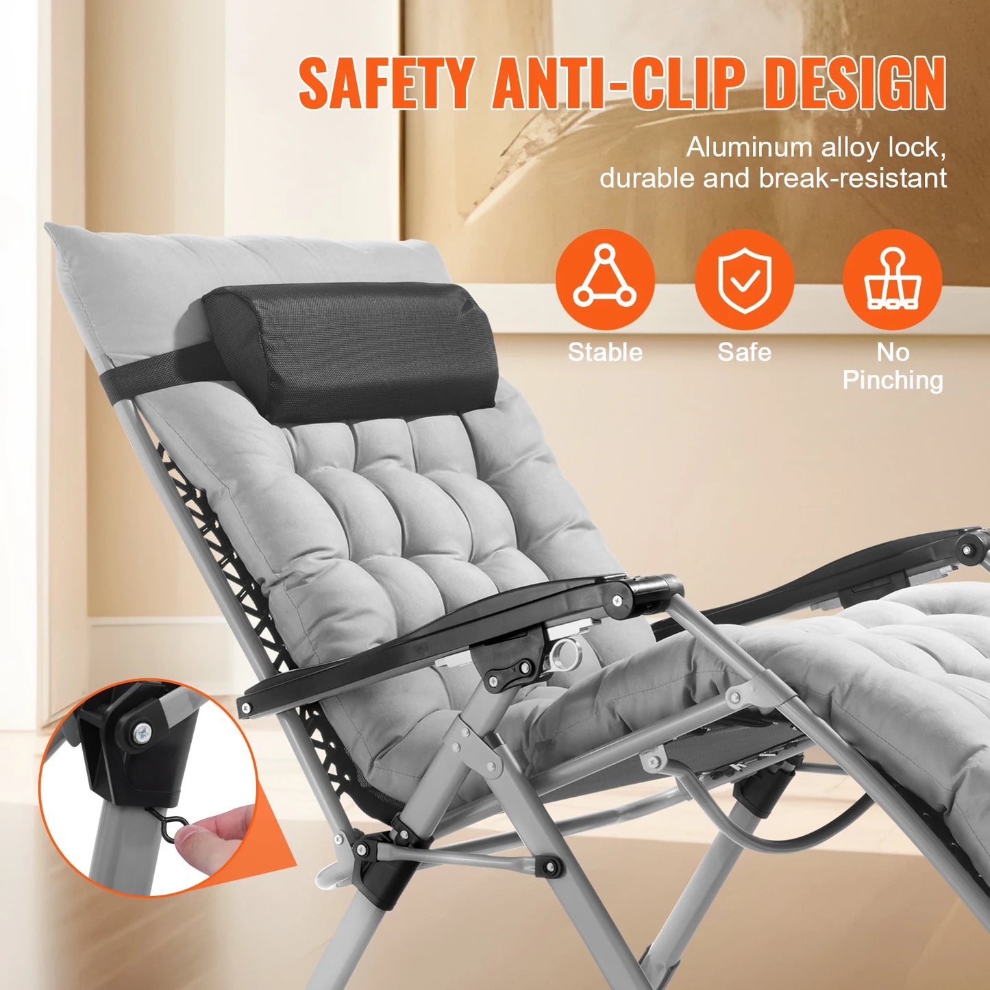 SucceBuy Zero Gravity Chair With Adjustable Recline And Cupholder
