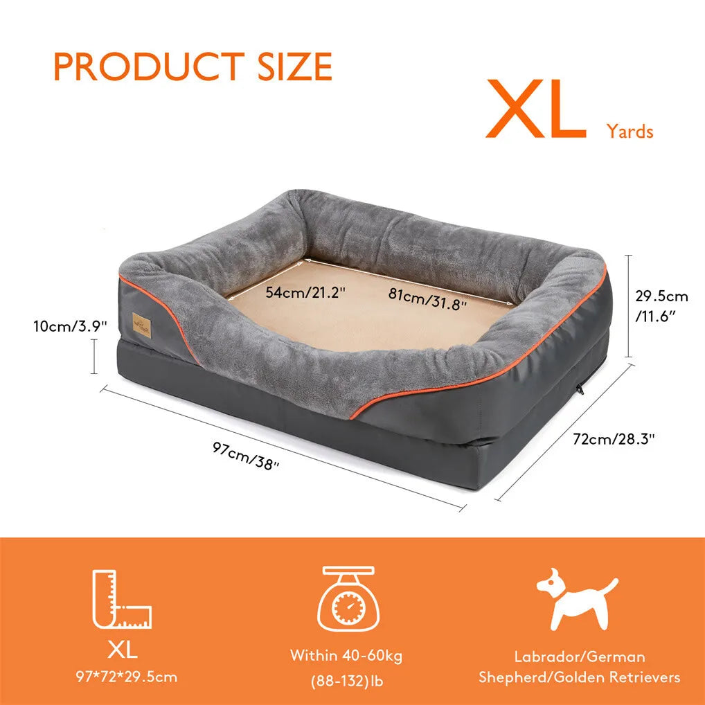 Borwart Orthopedic Dog Bed With Removable Waterproof Cover