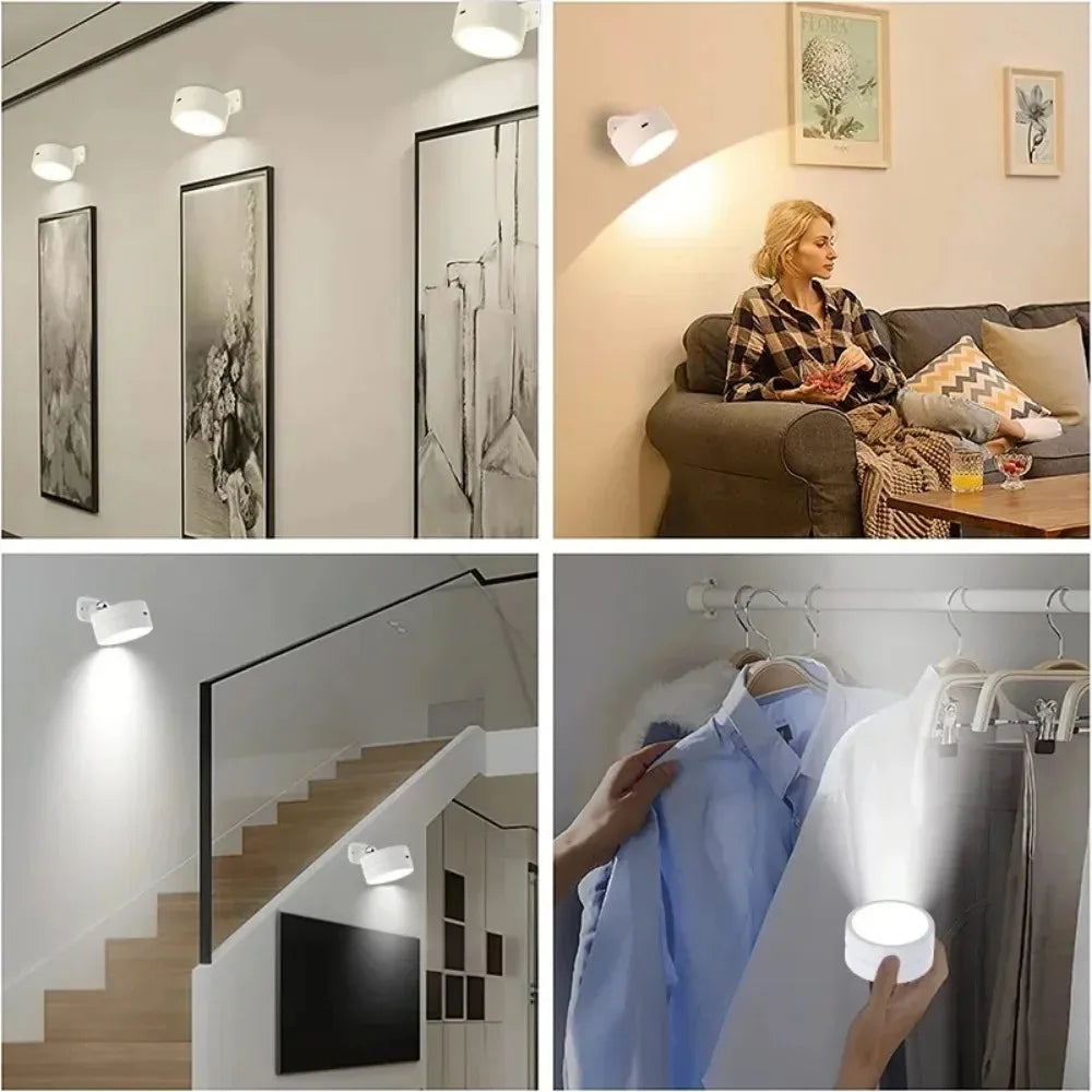 Xiwangfire Led Magnetic Wall Sconce With Remote Rechargeable