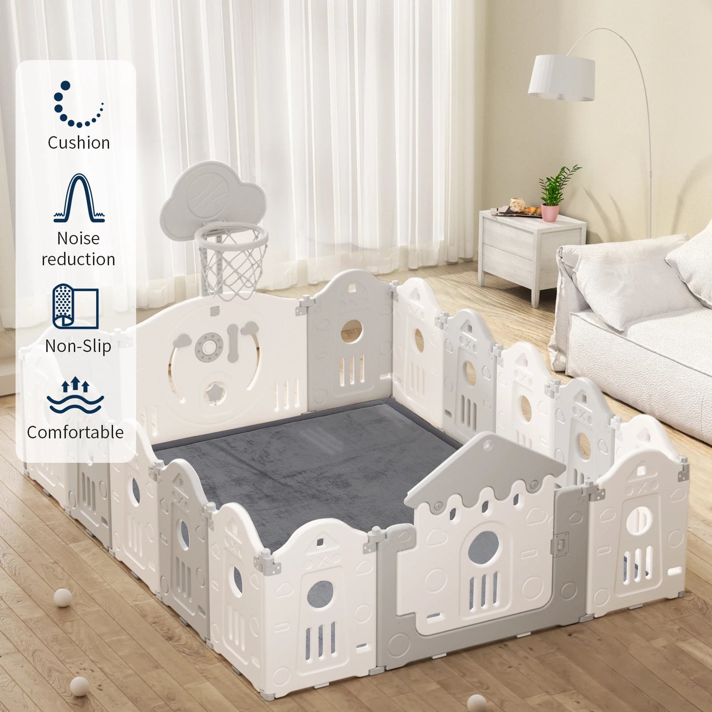 PaPaMat Memory Foam Carpet For Playpen Non Slip Suede Backing