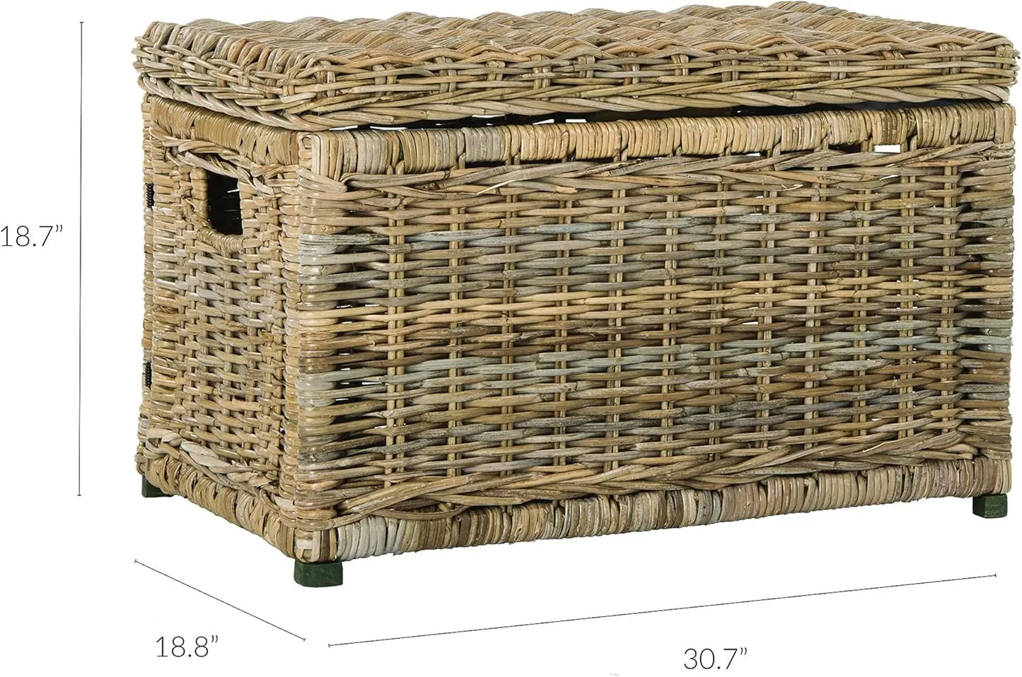 XMSJ HPM9002B Elijah Wicker Storage Trunk Collapsible