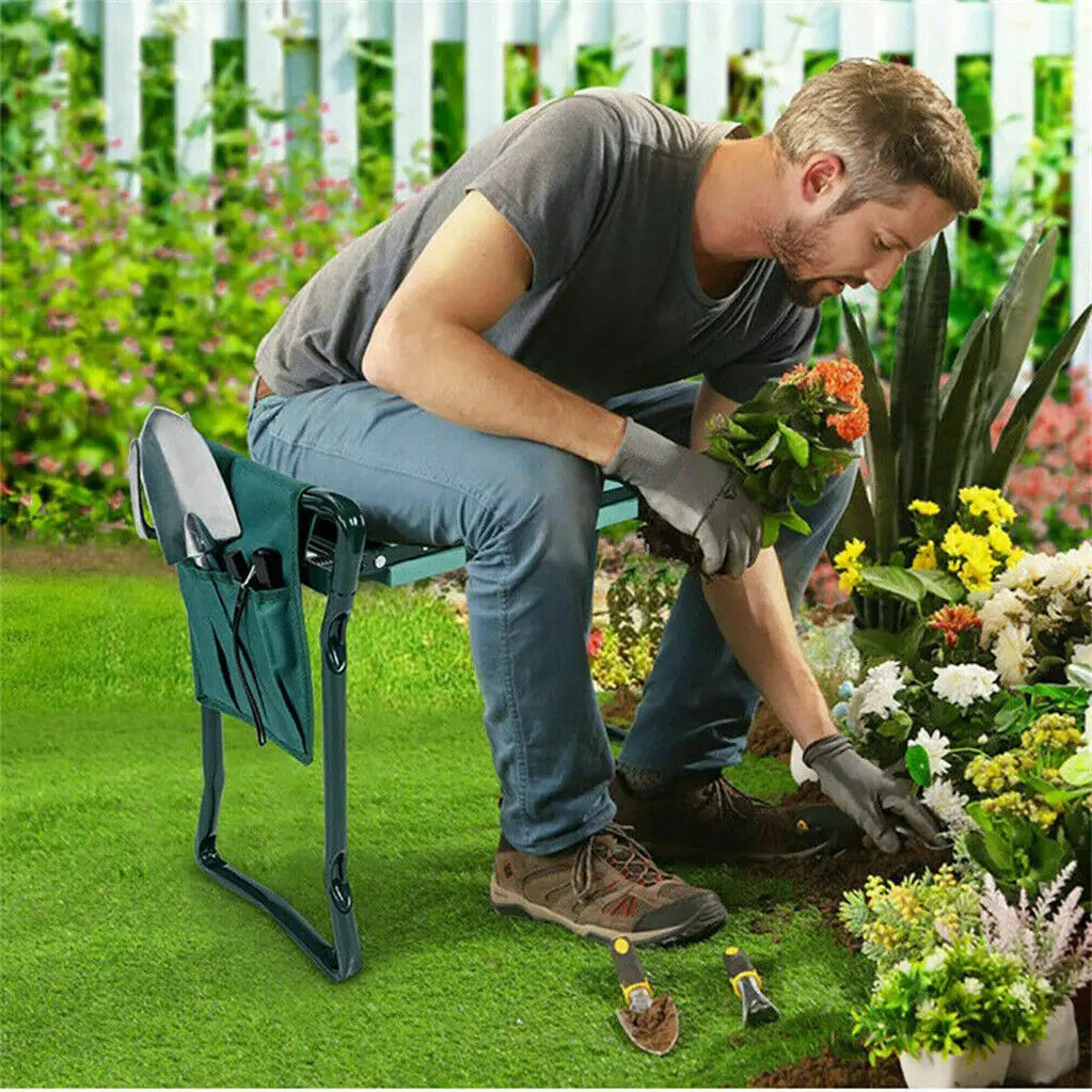 Foldable Garden Kneeler Seat With Soft EVA Pad