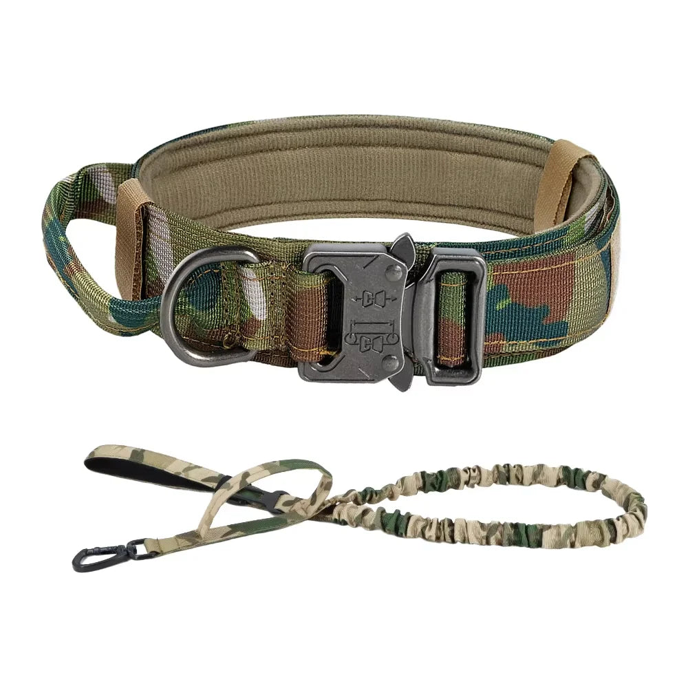 Adjustable Dog Training Collar Tactical Leash Set With Control Handle
