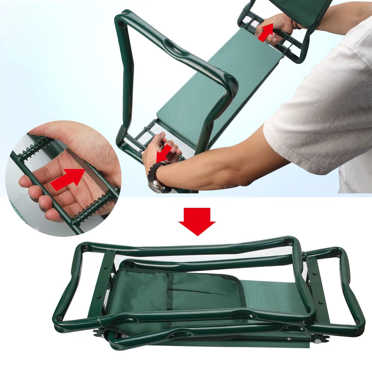 Foldable Garden Kneeler Seat With Soft EVA Pad