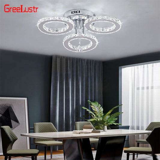 GreeLustr Modern Pendant Crystal Ring Ceiling Lamp