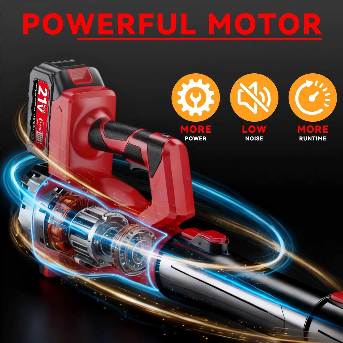 Cordless Leaf Blower 650 CFM 21V Battery