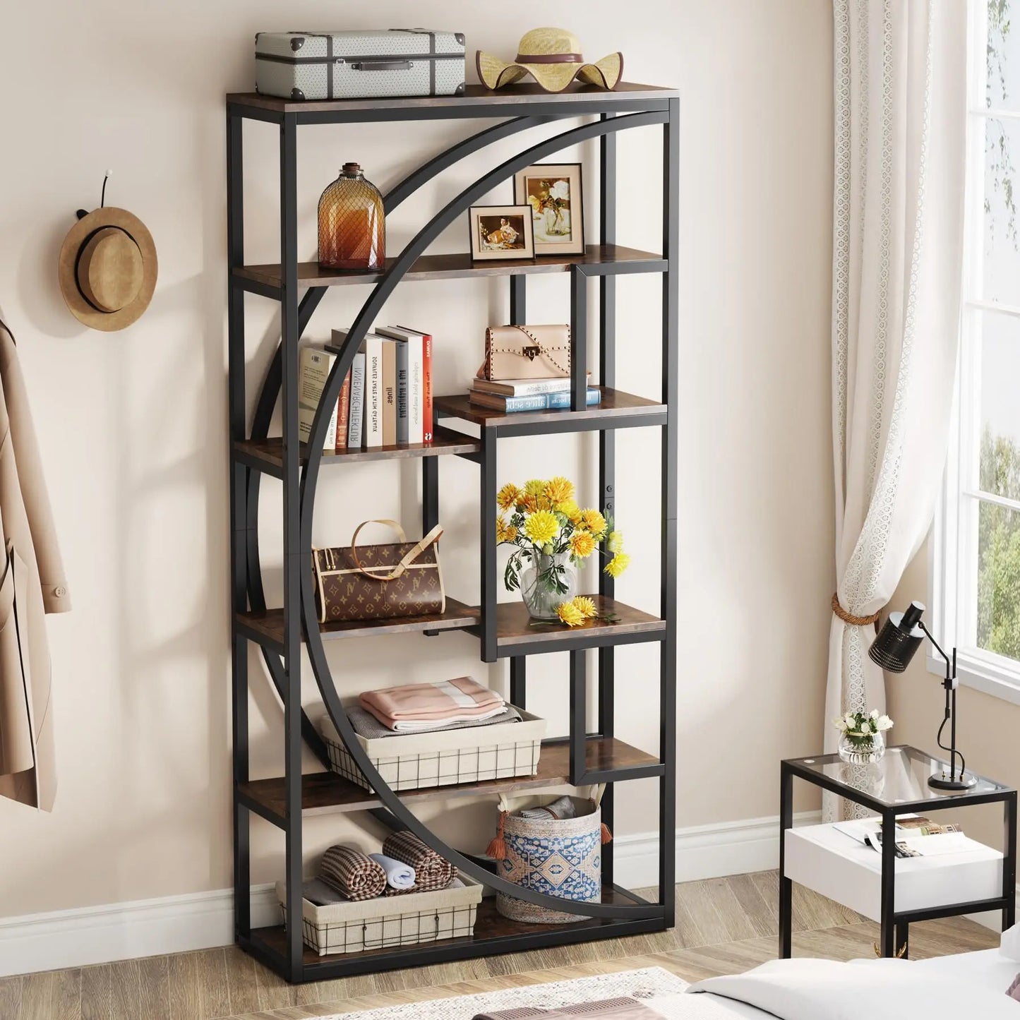 Little Tree Industrial 5 Tier Etagere Bookshelf Display