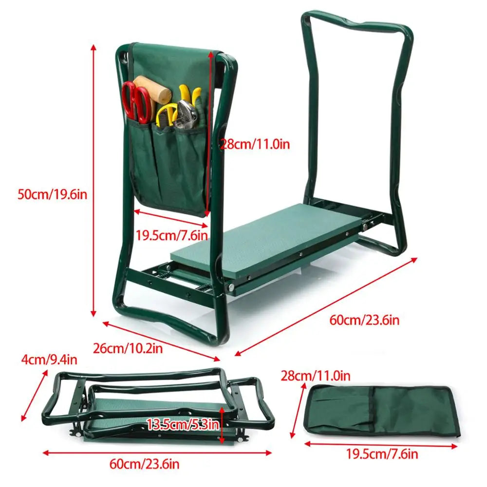 Foldable Garden Kneeler Seat With Soft EVA Pad