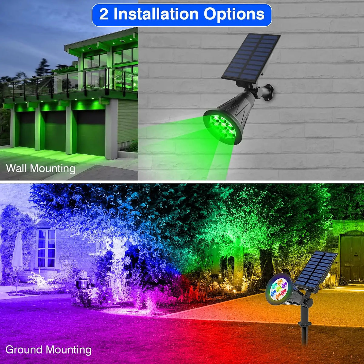 T-Sunrise Led Solar Spotlight Color Changing Outdoor Garden Light