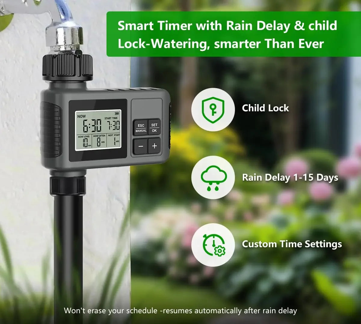 Drip Irrigation System With Water Timer Garden Kit