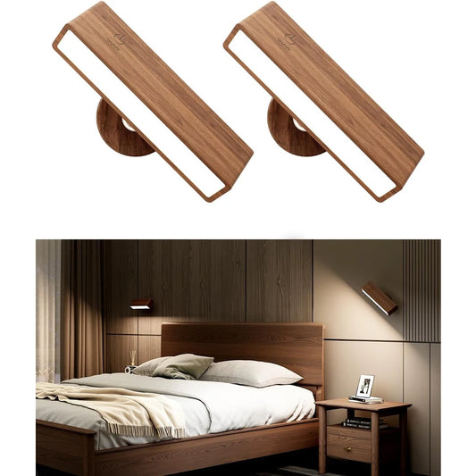 Wireless Magnetic LED Wall Lamp 360 Degree Rotatable Reading Sconce