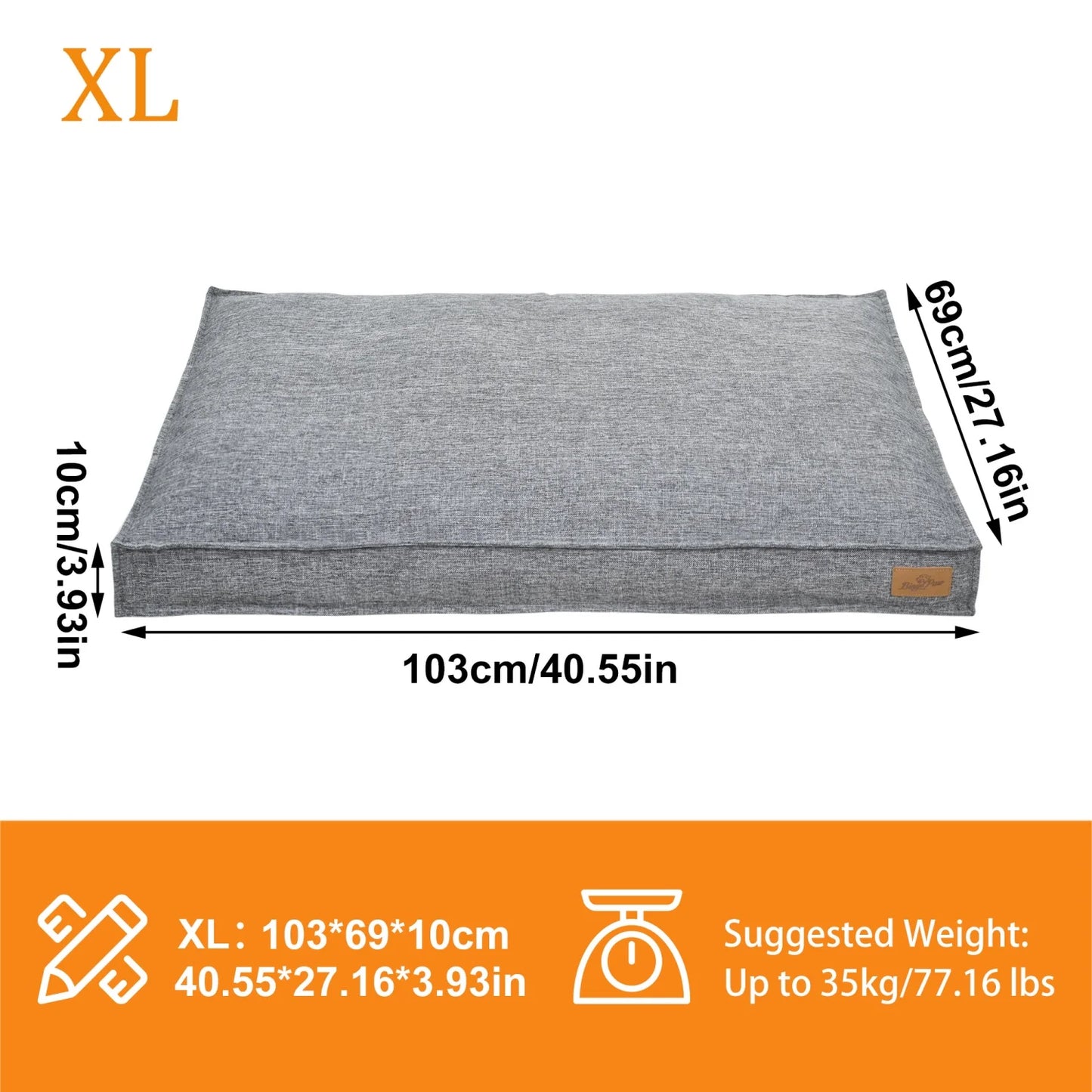 BINGOPAW Ultra Soft Dog Bed Mat With Linen Cover And Foam Base