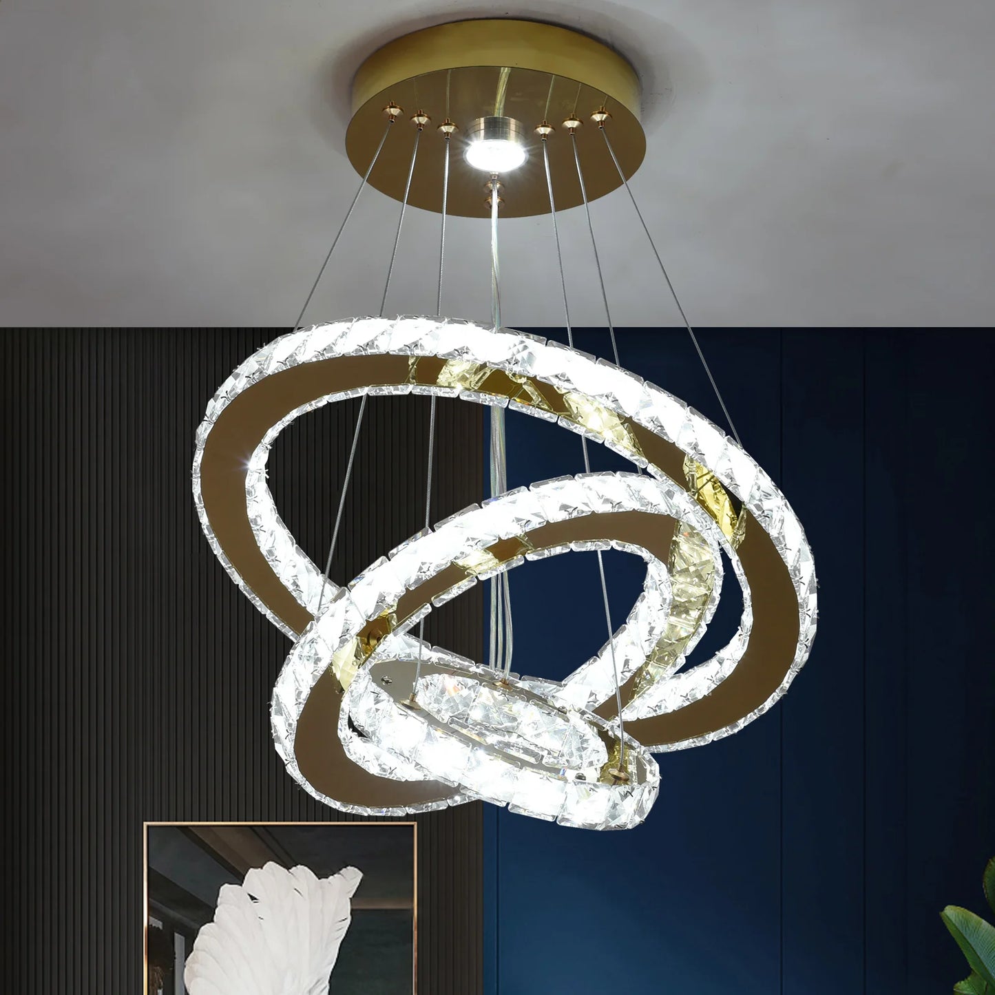 VETRULUS French Crystal Chandelier For Living Room LED Ceiling Light