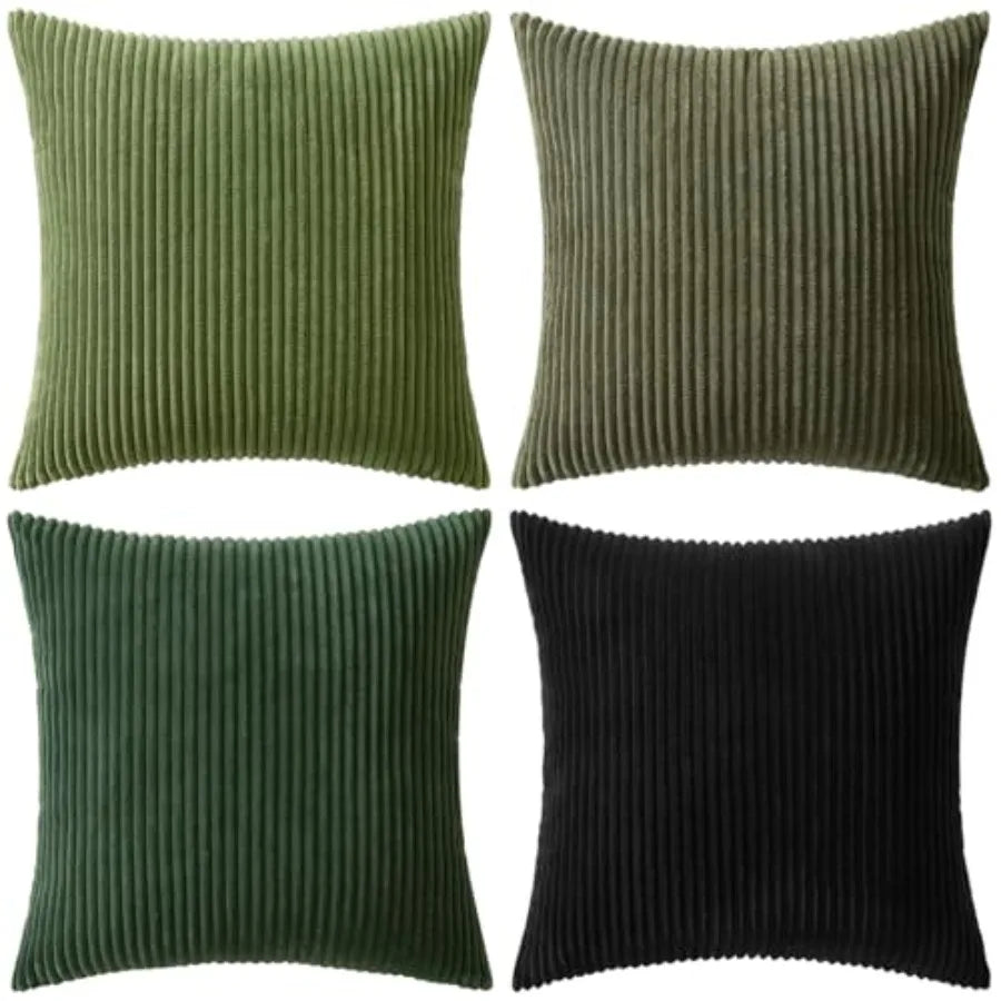 Boho Farmhouse Throw Pillow Covers Set Of 4 Corduroy Cushions