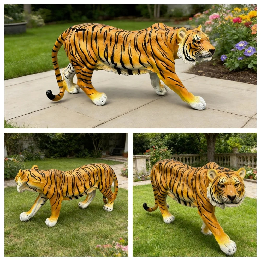 Resin Tiger Garden Statue Outdoor Decorative Sculpture For Home Yard