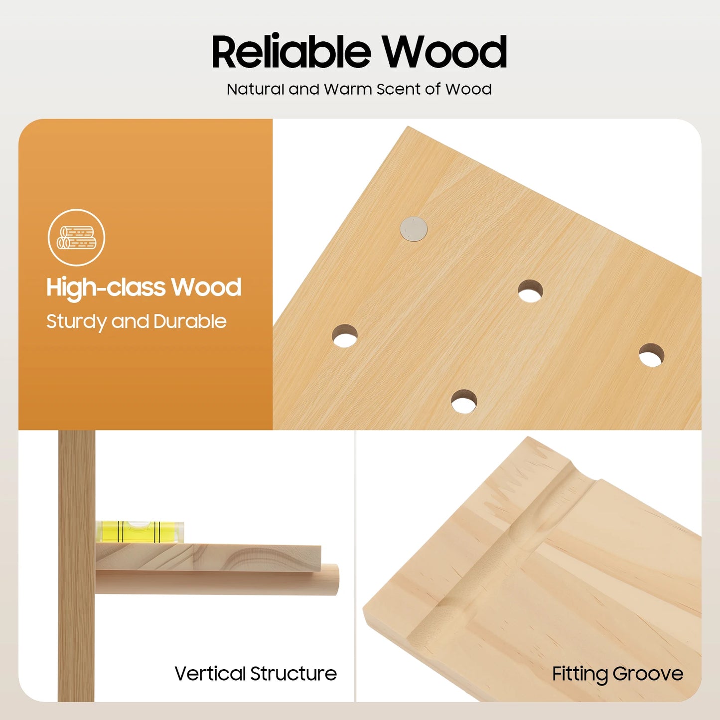 Wood Pegboard Wall Organizer Kit For Home Office DIY